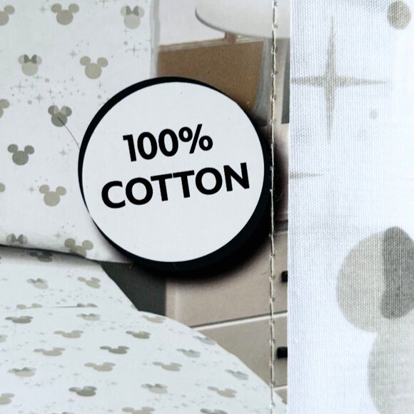 Disney Mickey Minnie Mouse GRAY SILHOUETTE Full Size 100% Cotton Sheet Set - Picture 2 of 4